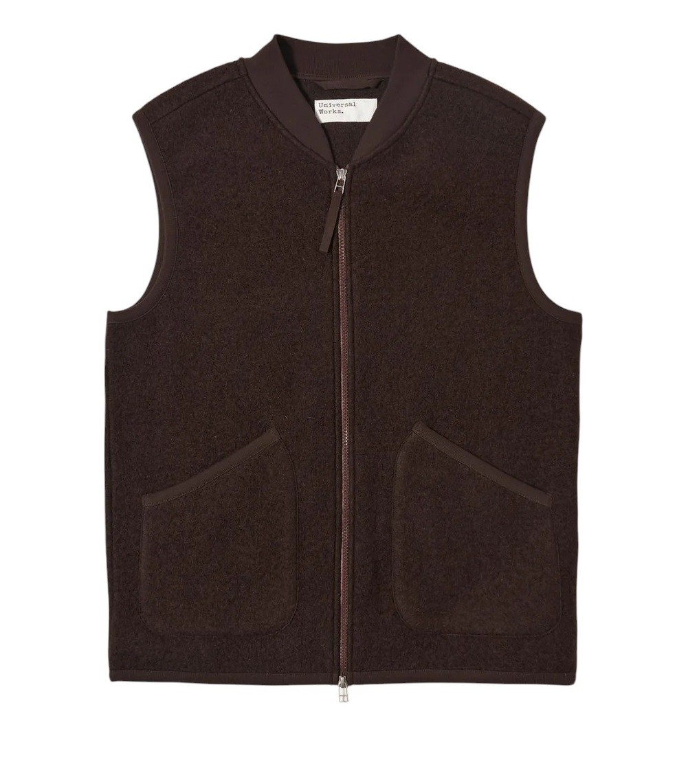 ZIP WAISTCOAT BROWN