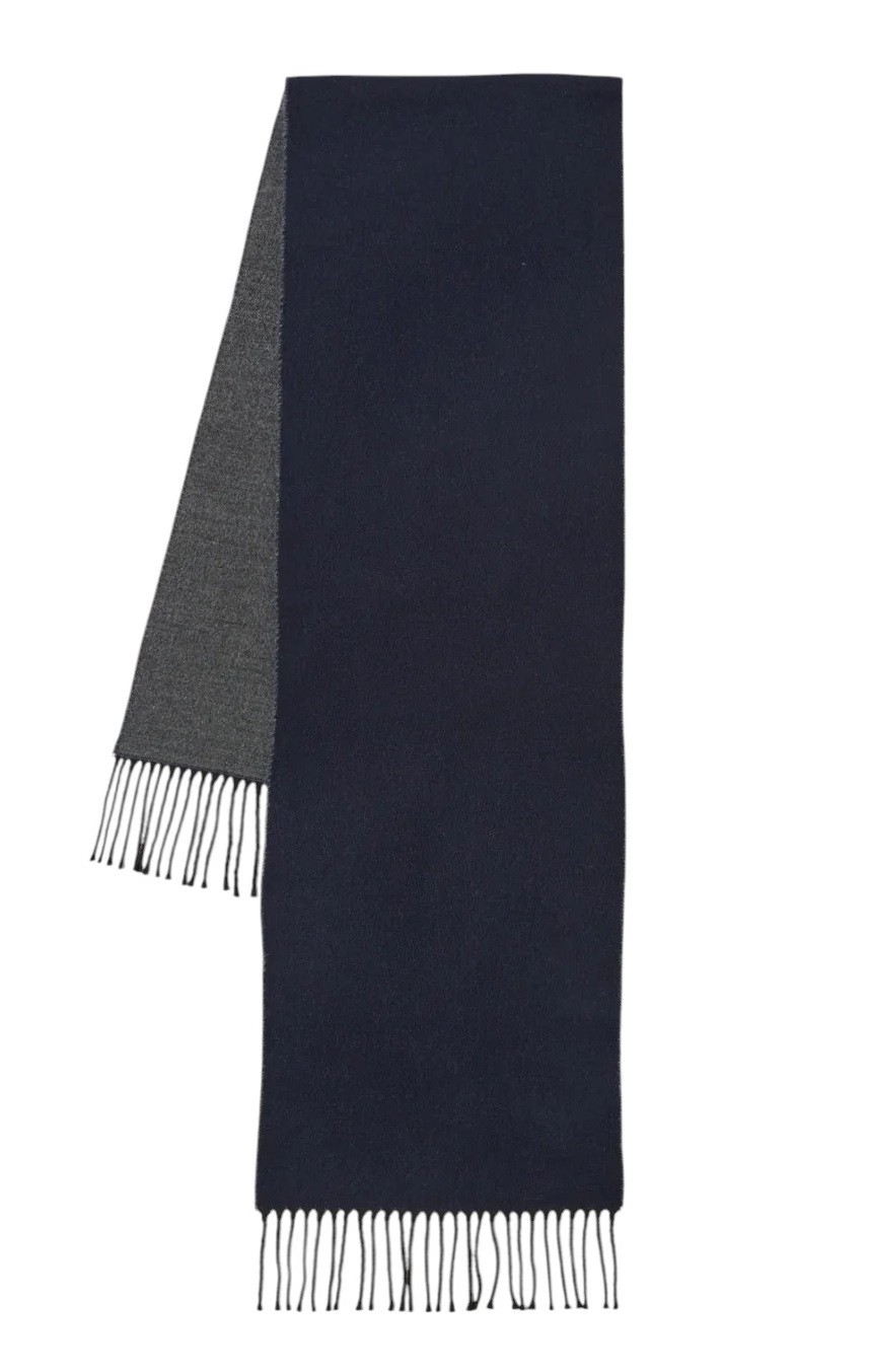 DOUBLE SIDED SCARF NAVY/GREY
