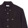 Lacoste - CAMICIA DI LINO REGULAR FIT BROWN
