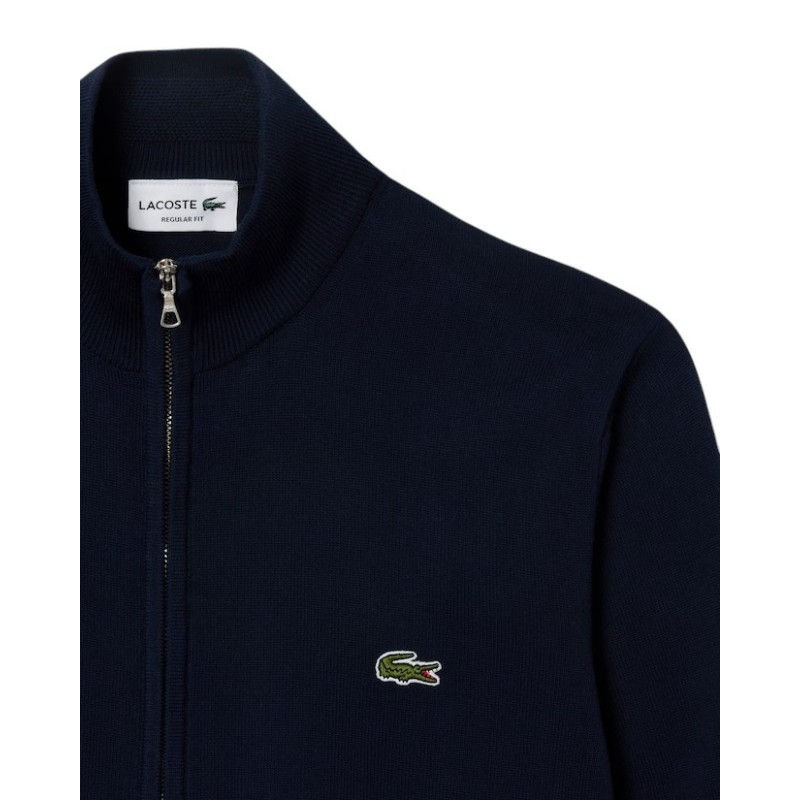 Lacoste - PULLOVER IN COTONE A COLLO ALTRO CON ZIP
