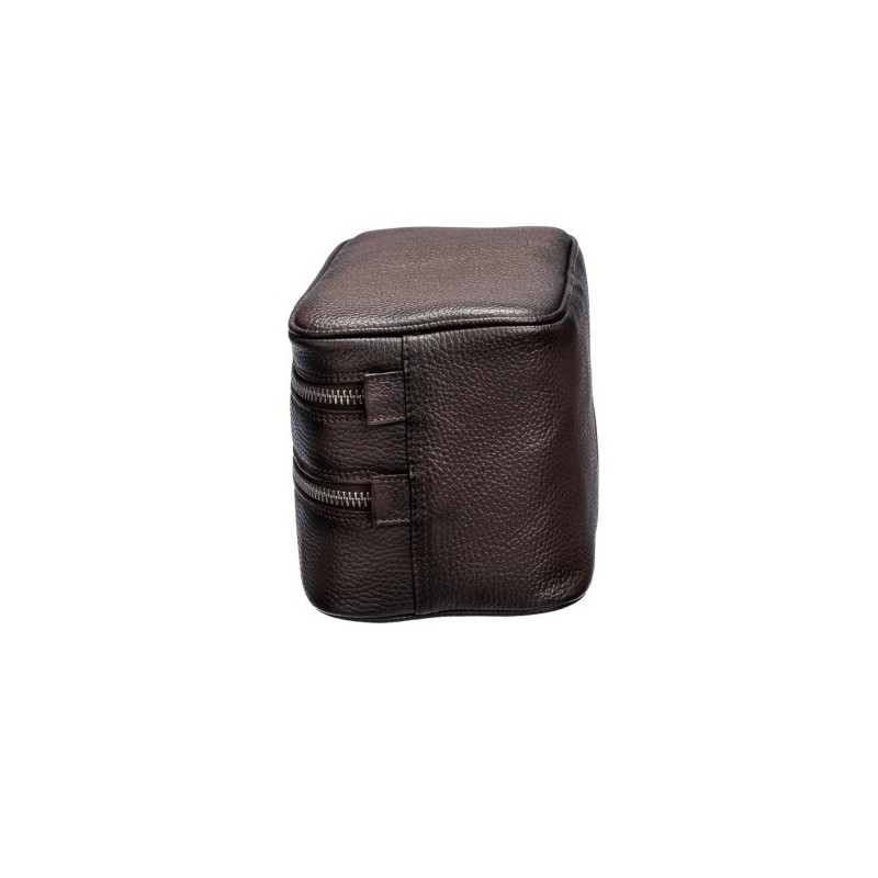 Albertoluti - TROUSSE ZIPPÉE EN CERF MARRON FONCÉ