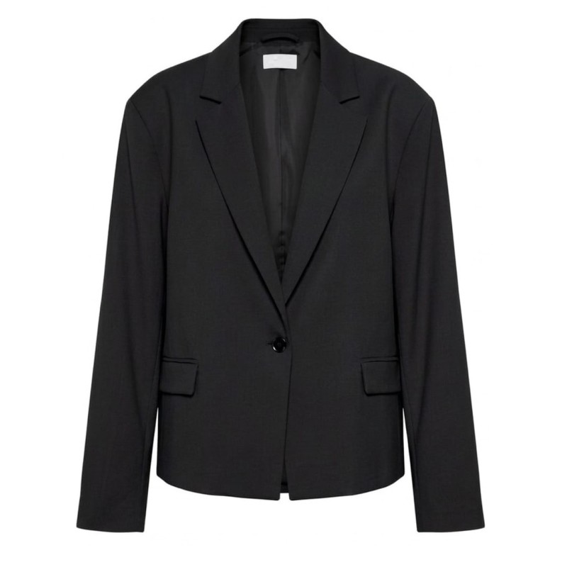 Mood One - CROPPED SINGLE-BREASTED JACKET BLACK