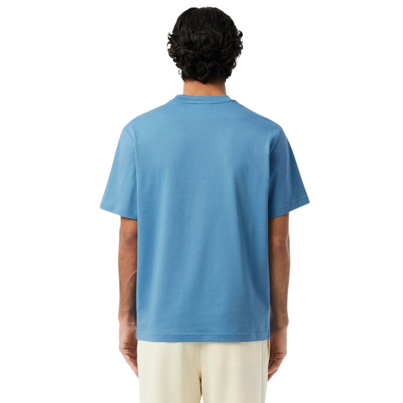 Lacoste - T-SHIRT IN COTONE BLEU