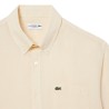 Lacoste - CAMICIA DI LINO REGULAR FIT BEIGE