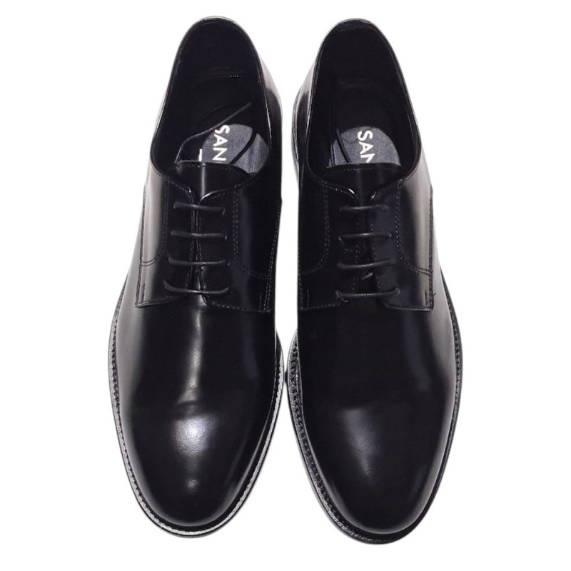 Sangue - CHAUSSURE À LACETS EN CUIR BROSSÉ NOIRE