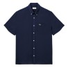 Lacoste - CAMICIA DI  LINO BLUE NAVY