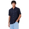 Lacoste - CAMICIA DI  LINO BLUE NAVY