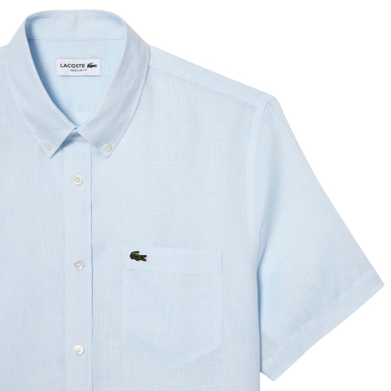 Lacoste - CAMICIA DI LINO BLUE