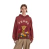 Found - WILDLIFE EMBROIDERED HOODIE WASHED BERRY