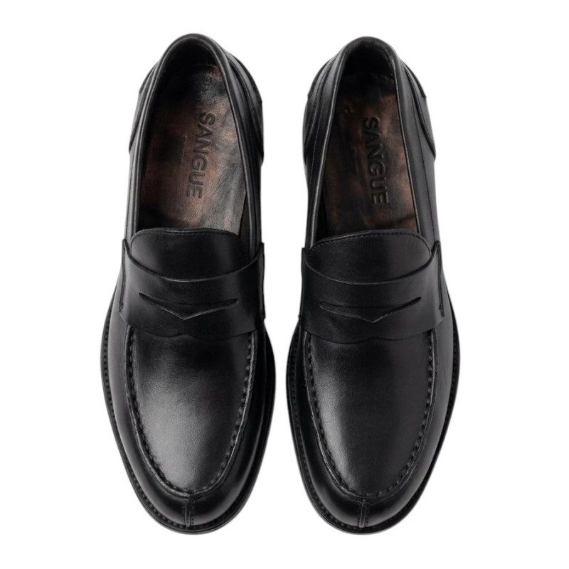 Sangue - MOCASSIN EN CUIR NOIR