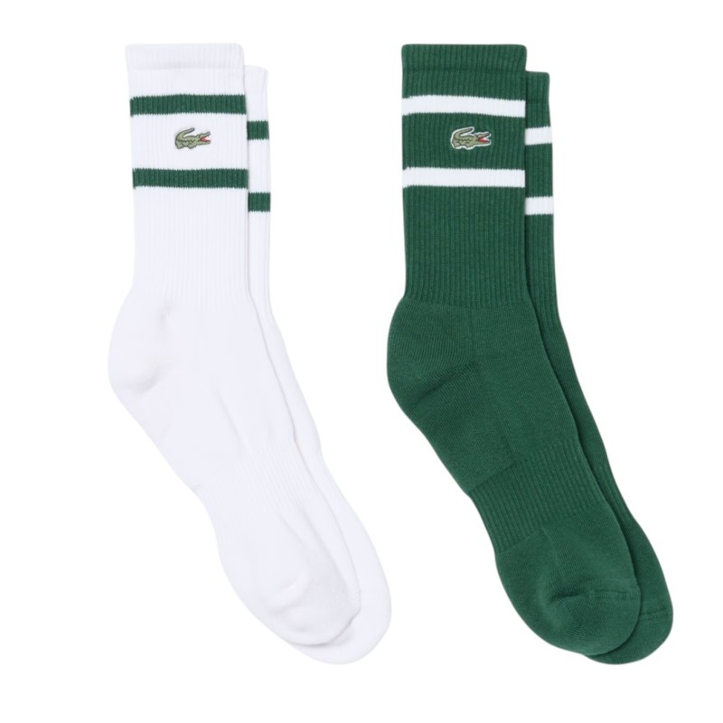 Lacoste - CALZINI IN COTONE WHITE/GREEN