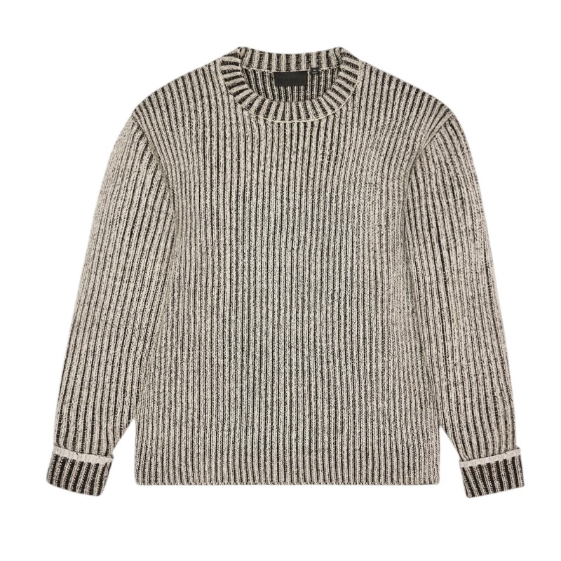 Rains - SAPA KNIT CREW NECK VINTAGE WHITE/BLACK