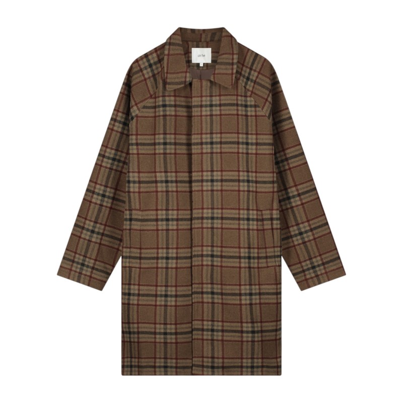 ARTE Antwerp - WOOL CHECK COAT PLAID
