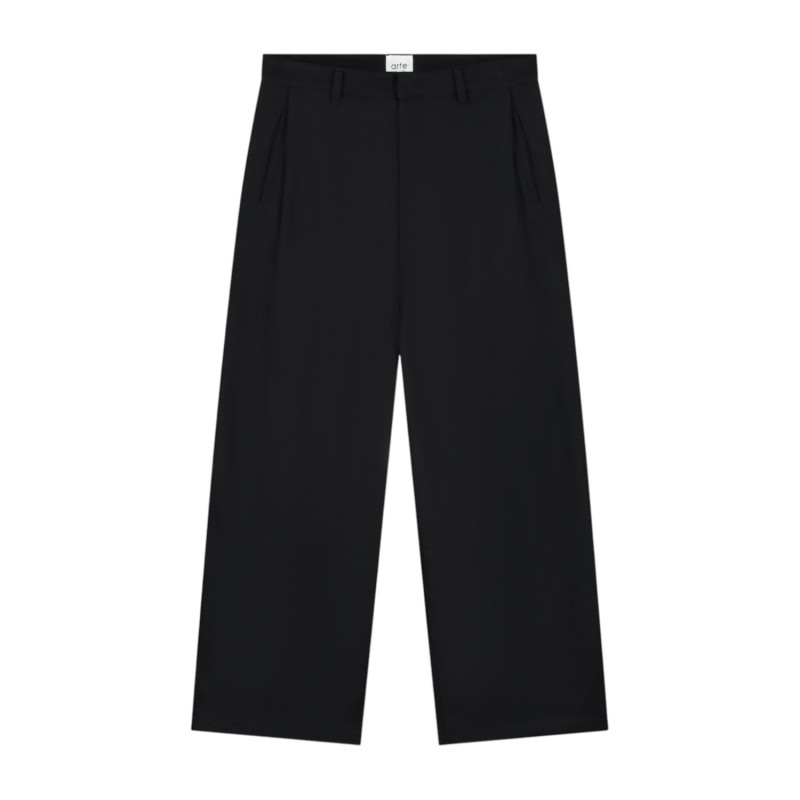 ARTE Antwerp - WOOL PLEATED GALLERY PANTS BLACK
