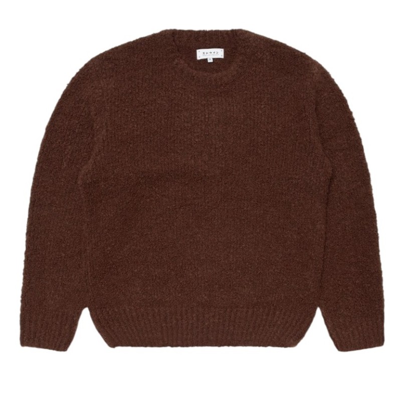 Edwin - DUN TEXTURED SWEATER RUM RAISIN