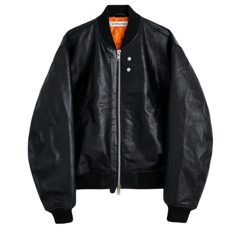 Sunflower - LEATHER FLIGHT JACKET BLACK