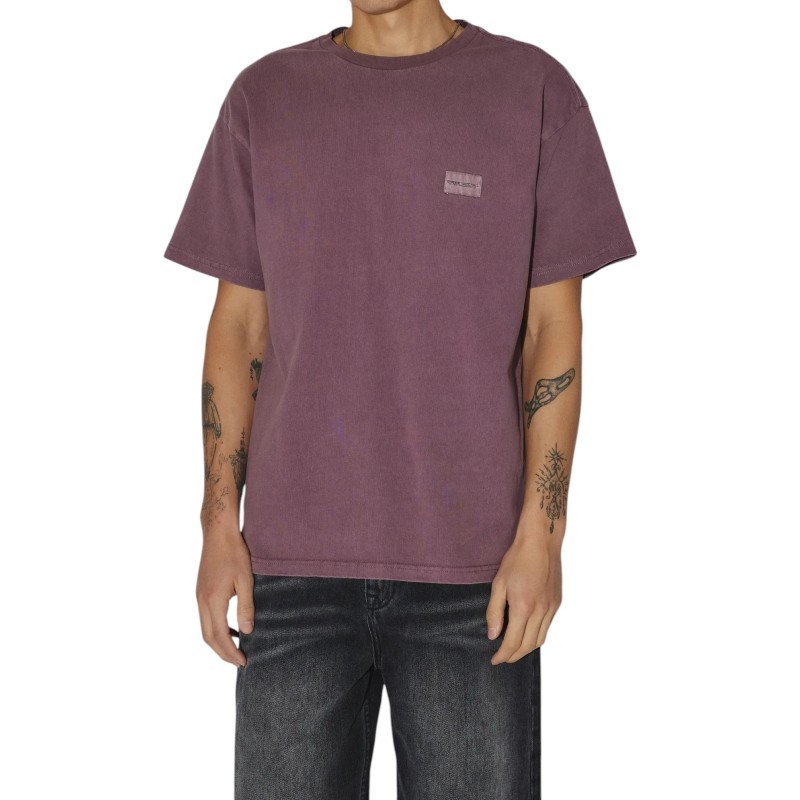 DR. DENIM - TROOPER TEE AUBERGINE OVERDYE