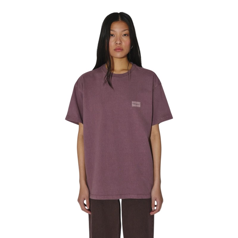 DR. DENIM - TROOPER TEE AUBERGINE OVERDYE
