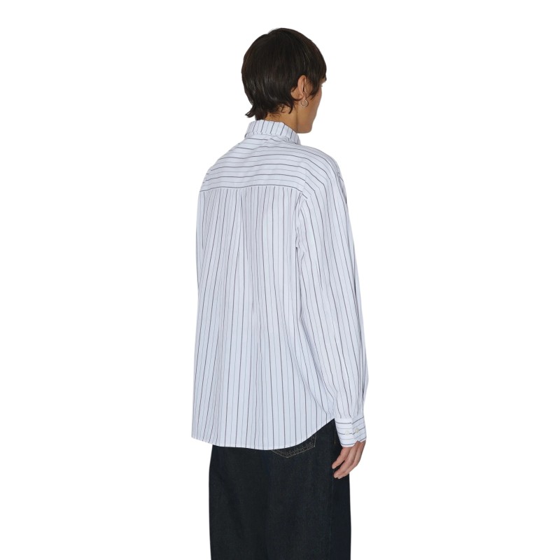 DR. DENIM - WES SHIRT ECRU TAN STRIPE