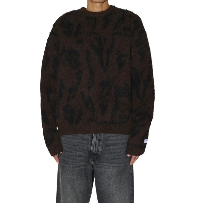 DR. DENIM - MIC SWEATER BROWN BLACK SCRIBBLE
