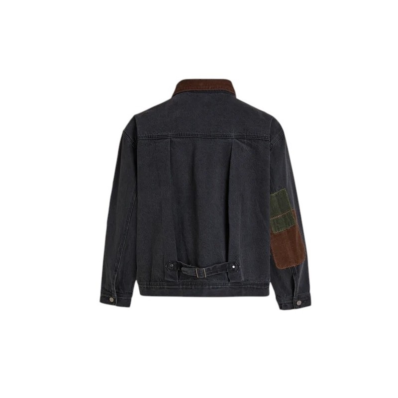 Found - DENIM PATCHWORK JACKET BLACK