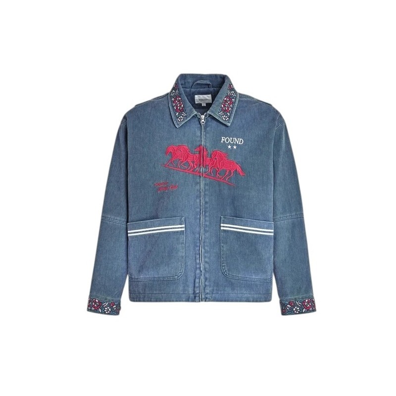 Found - JOCKEY CLUB EMBROIDERED JACKET FADED NAVY