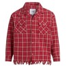 Found - RAW CUT FRINGE PLAID CAMP SHIRT RED PLAID