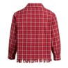 Found - RAW CUT FRINGE PLAID CAMP SHIRT RED PLAID