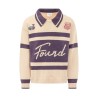 Found - KNIT JERSEY CREAM/PURPLE