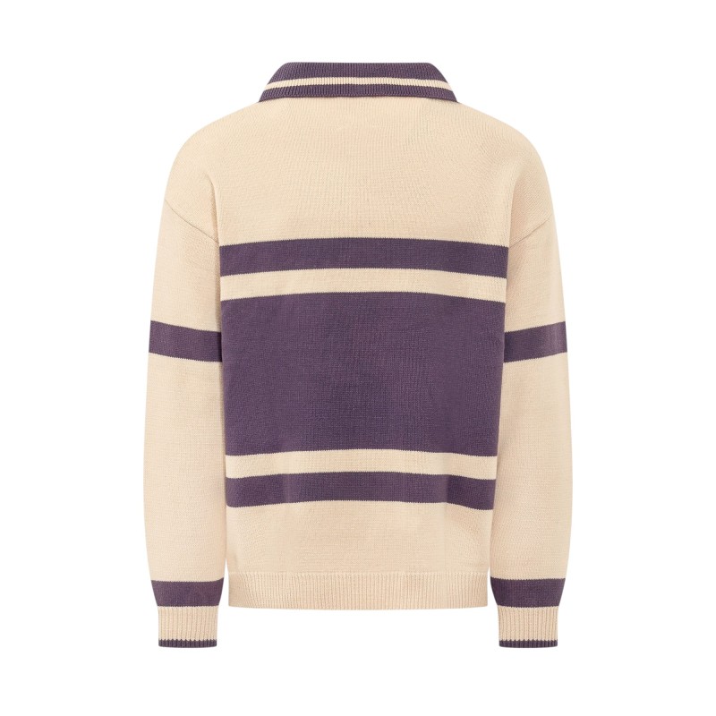 Found - KNIT JERSEY CREAM/PURPLE