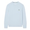 Lacoste - MAGLIONE A GIROCOLLO IN LANA CARDATA SUGARED BLUE