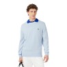 Lacoste - MAGLIONE A GIROCOLLO IN LANA CARDATA SUGARED BLUE