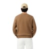 Lacoste - MAGLIONE A GIROCOLLO IN LANA CARDATA BROWN