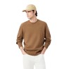 Lacoste - MAGLIONE A GIROCOLLO IN LANA CARDATA BROWN