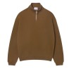 Lacoste - FELPA IN TESSUTO PESANTE CON ZIP SUL COLLO COFFEE BROWN