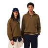 Lacoste - FELPA IN TESSUTO PESANTE CON ZIP SUL COLLO COFFEE BROWN