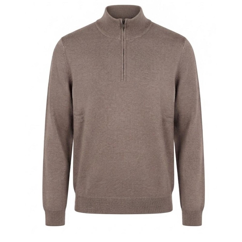Diktat - LUPETTO MEZZA ZIP VISCOSA CASHMERE F.12 TORTORA