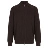 Diktat - STEHKRAGEN-STRICKJACKE WARM COTTON DUNKELBRAUN