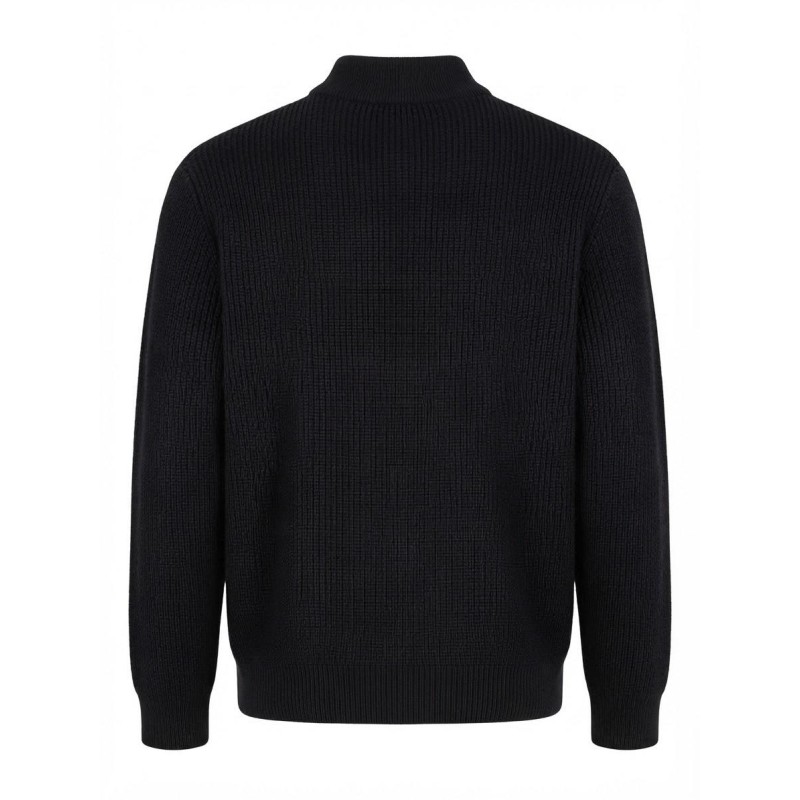 Diktat - LUPETTO FULL ZIP MAGLIA INGLESE WARM COTTON NERO