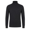 Diktat - PULL COL ROULÉ CÔTELÉ WARM COTTON NOIR