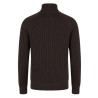 Diktat - PULL COL ROULÉ CÔTELÉ WARM COTTON MARRON FONCÉ