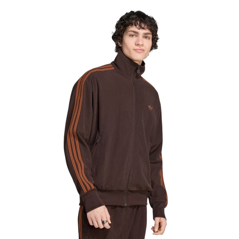 Adidas - TRACK TOP FIREBIRD IN VELLUTO A COSTE AURORA COFFEE
