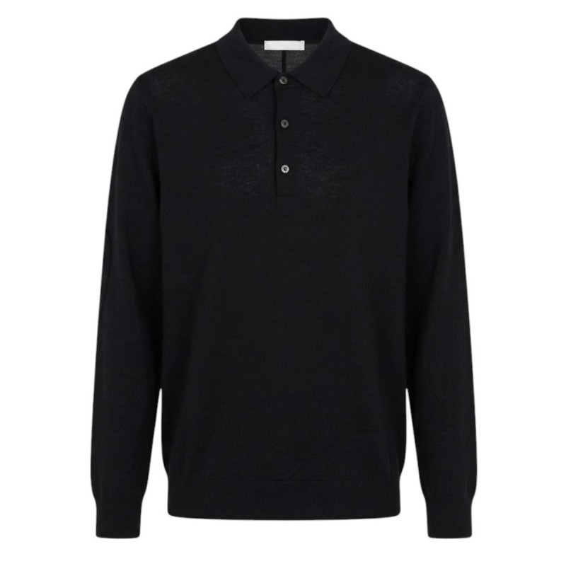 Diktat - EXTRA-FINE MERINO POLO 18 GAUGE BLACK