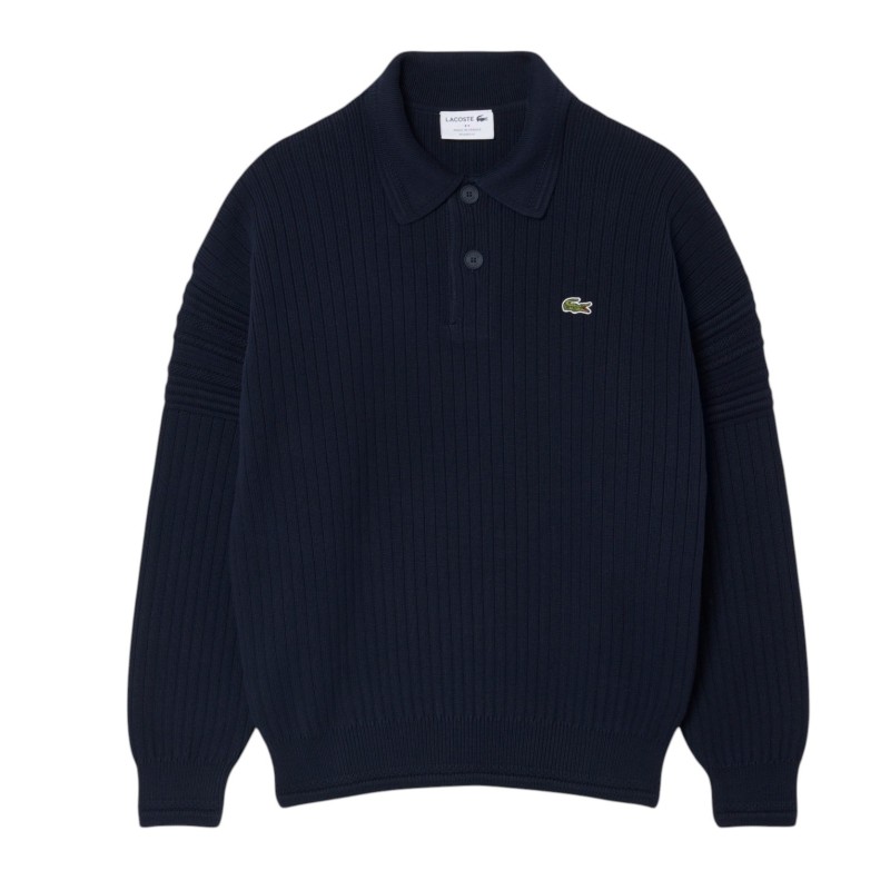 Lacoste - POLO-COLLAR JUMPER NAVY BLUE