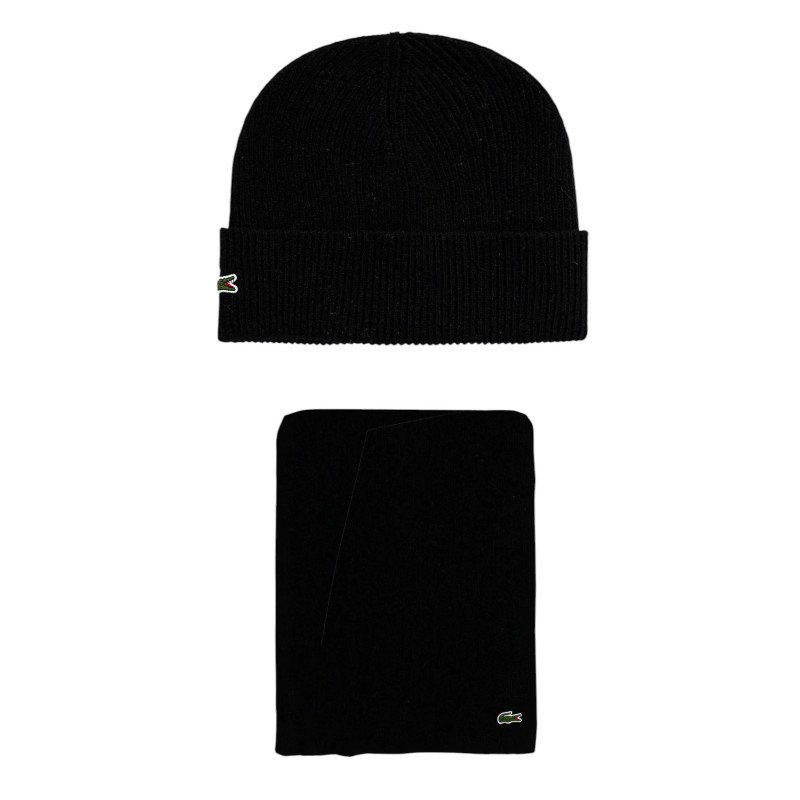 Lacoste - SET BERRETTO E SCIARPA BLACK