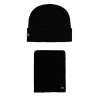 Lacoste - SET BONNET ET ÉCHARPE NOIR