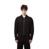 Diana Studio - BOMBER IN LANA MERINO EXTRAFINE PUNTO MILANO MARRONE
