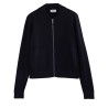Diana Studio - BOMBER IN LANA MERINO EXTRAFINE PUNTO MILANO BLU NAVY