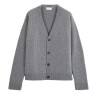 Diana Studio - CARDIGAN IN LANA A MAGLIA INGLESE GREY MELANGE