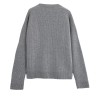 Diana Studio - STRICKJACKE PATENTSTRICK GRAU MELIERT